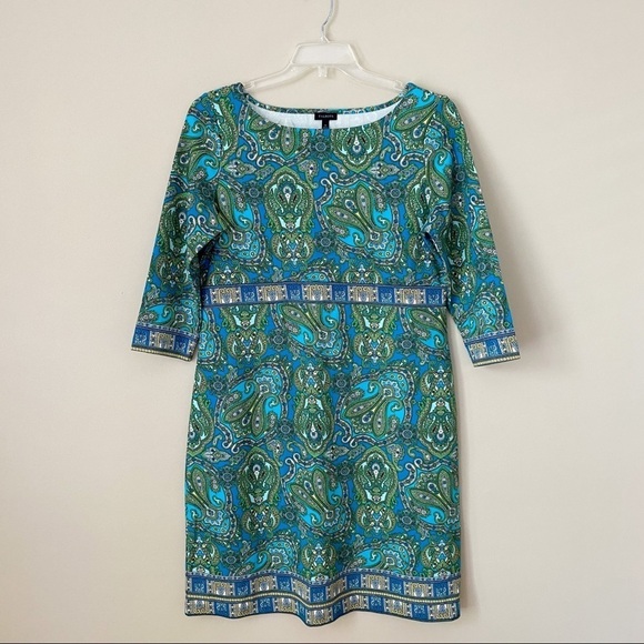 Talbots Paisley Knit 3/4 Sleeve Dress - 14 - Picture 10 of 10